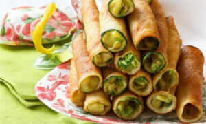 Блины с начинкой из кабачков с грибами